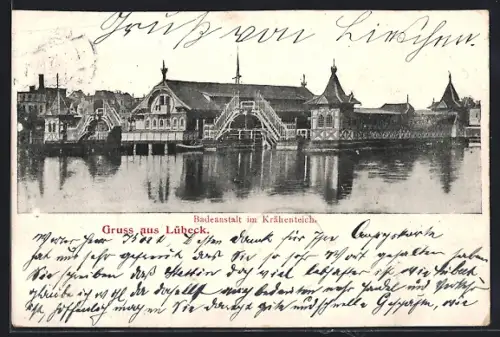 AK Lübeck, Badeanstalt im Krähenteich