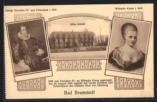 AK Bad Bramstedt, Altes Schloss, König Christian IV., Wibecke Kruse
