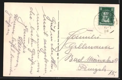 AK Donnersberg, Ludwigsturm, 500jähr. Kastanienbaum, Moltkefels