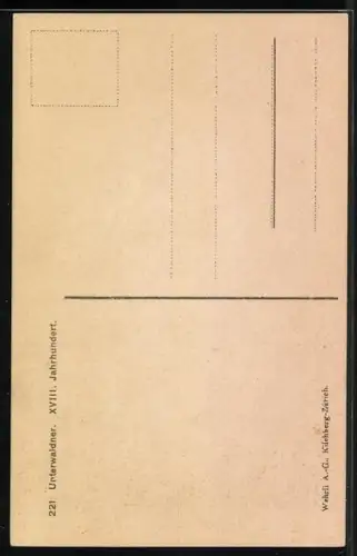AK Schweiz, Unterwaldner in Tracht aus dem 18. Jahrhundert