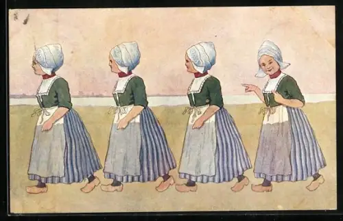 Künstler-AK Brüder Kohn (B.K.W.I) Nr. 648-9: Bauernmädchen