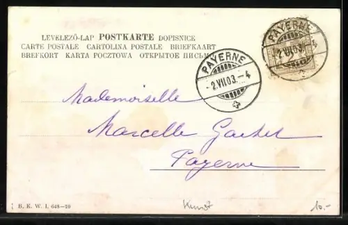 Künstler-AK Brüder Kohn (B.K.W.I) Nr. 648-10: zwei Kinder in niederländischen Trachten küssen sich