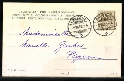 Künstler-AK Brüder Kohn (B.K.W.I) Nr. 648-8: Jungen in Trachten tanzen