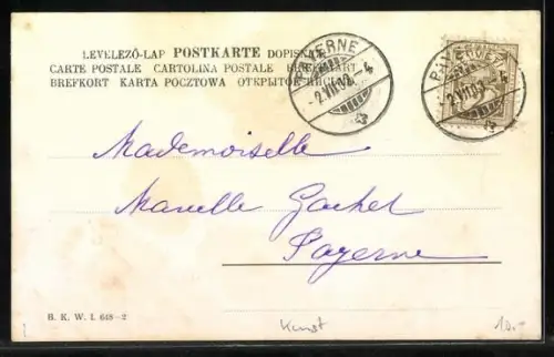 Künstler-AK Brüder Kohn (B.K.W.I) Nr. 648-2: Mädchen kehrt Jungen weinend den Rücken zu