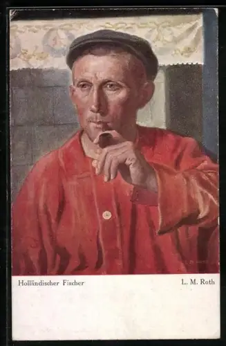 AK Holländischer Fischer raucht Pfeife