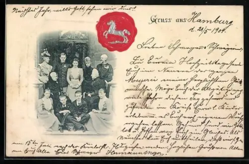 AK Königsfamilie von Hannover, Siegel mit Wappen