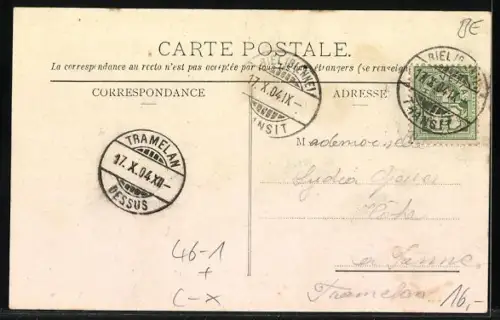 AK Bienne, Rue de la Gare, Strassenbahn