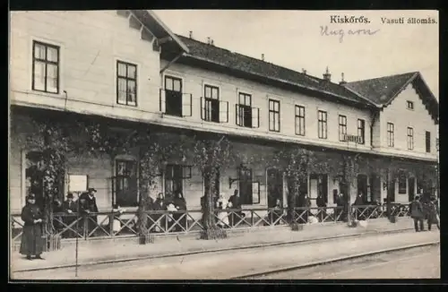 AK Kiskörös, Vasuti állomás, Bahnhof