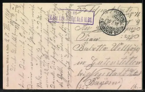 AK Wich, Mühlenplatz mit dt. Soldaten