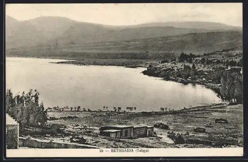 AK Bethsaida, Küstenpanorama gegen die Berge
