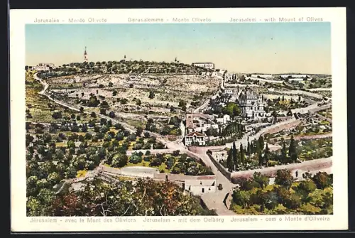 AK Jerusalem, Panorama mit dem Ölberg