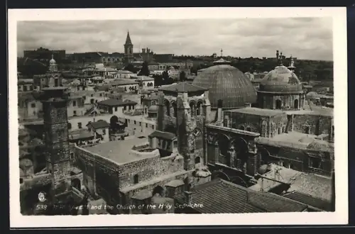 AK Jerusalem, Panorama mit der Grabeskirche