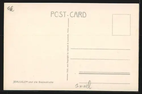 AK Jerusalem, Panorama mit der Grabeskirche
