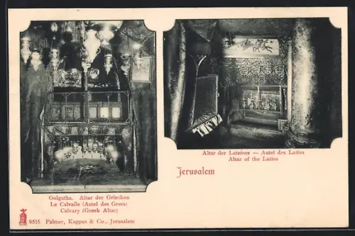 AK Jerusalem, Altar der Lateiner, Altar der Griechen