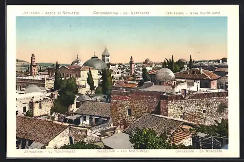 AK Jerusalem, Panorama von Nord-West