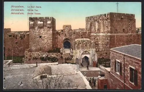 AK Jerusalem, Davids Tor aus der Vogelschau