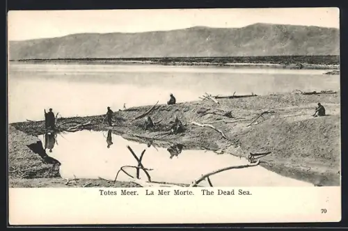 AK Totes Meer, Partie am Ufer