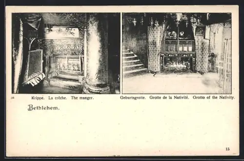 AK Bethlehem, Krippe und Geburtsgrotte