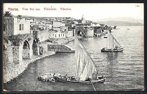 AK Tibarias, Blick vom See aus