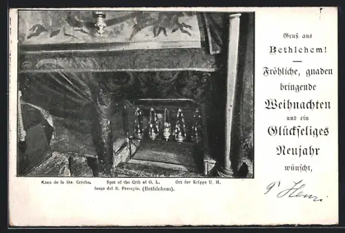 AK Bethlehem, Ort der Krippe, Weihnachtsgruss