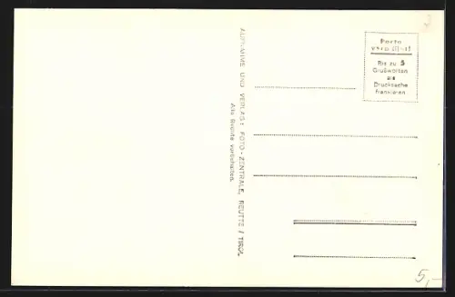 AK Reutte i. T., Teilansicht mit Post-Amt und Tauern