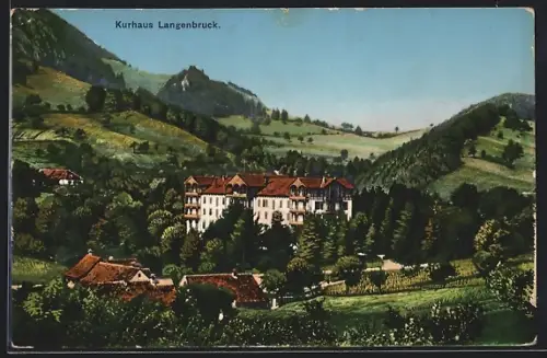AK Langenbruck, Kurhaus aus der Vogelschau