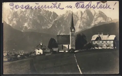 Foto-AK Gosau, Blick zum Ort