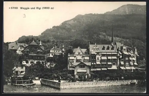 AK Weggis, Ortspartie und Rigi