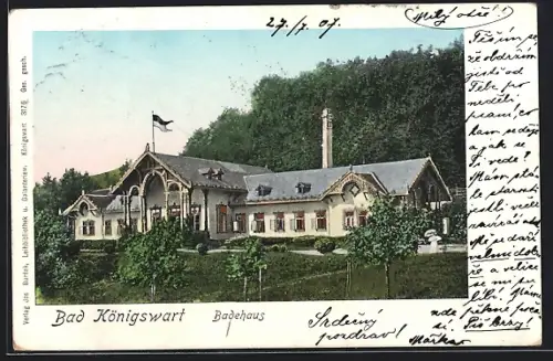AK Bad Königswart, Blick auf das Badehaus