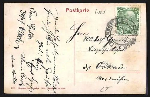 AK Leitmeritz / Litomerice, Bischöfliche Residenz u. Domkirche, Dampfschifflandeplatz