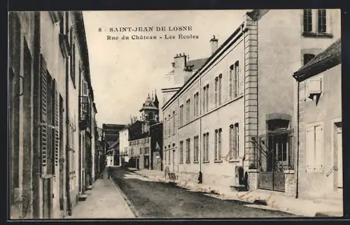 AK Saint-Jean-de-Losne, Rue du Chateau, Les Écoles