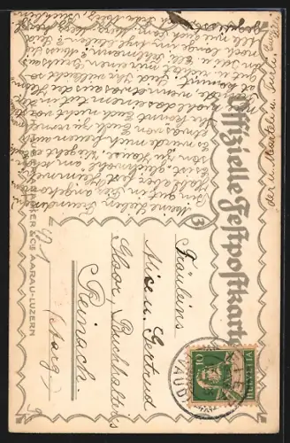 AK Aarau, Eidgenössisches Schützenfest 1924, Jahrhundertfeier, Paar von 1824
