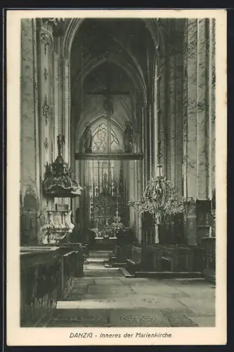 AK Danzig / Gdansk, Inneres der Marienkirche