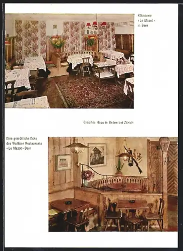 AK Bern, Restaurant Le Mazot, Bärenplatz 5, Innenansichten