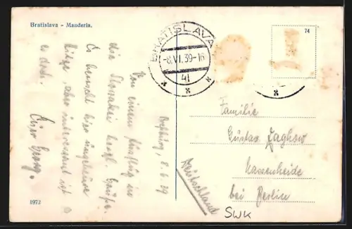 AK Bratislava, Hotel Manderla mit Grand Café