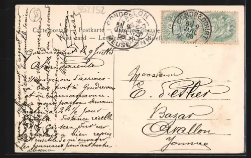 AK Gondrecourt, Le grand Pont, Le Viaduc, Rue Neuve, La Gare, L`Église