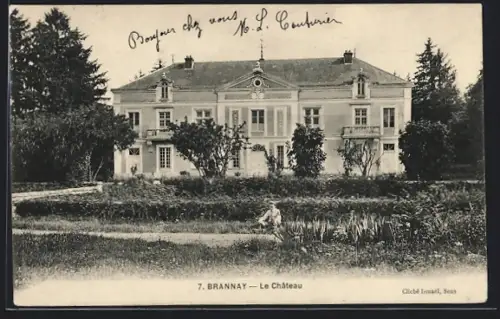 AK Brannay, Partie im Garten am Schloss