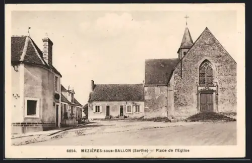 AK Mézières-sous-Ballon, Place de l`Eglise