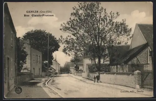 AK Genlis, Rue Claude-Proteau, Strassenpartie