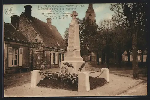 AK Tremblay-le-Vicomte, Monument éléve à la Mémoire des Enfants