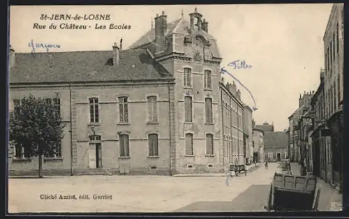 AK Saint-Jean-de-Losne, Rue du Chateau, Les Écoles