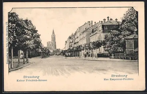 AK Strassburg, Blick in die Kaiser Friedrich-Strasse