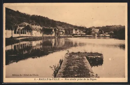 AK Mailly-la-Ville, Rive droite prise de la Digue