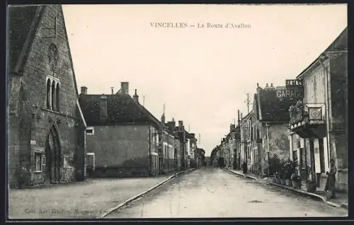 AK Vincelles, La Route d'Avallon, Hotel Garage