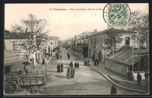 AK Tonneins, Rue Gambetta