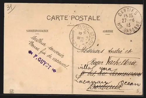 AK Ganties-les-Bains, Grande Allée devant l`Établissement