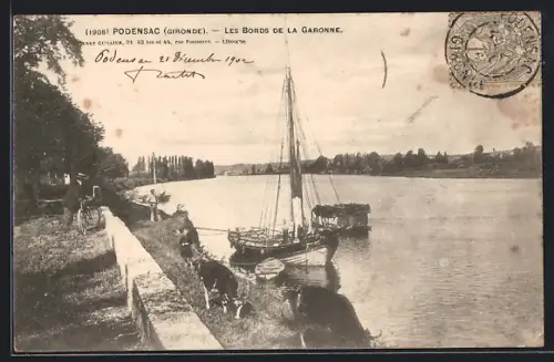 AK Podensac, Les Bords de la Garonne