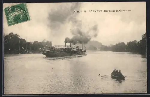 AK Lormont, Dampfer auf dem Fluss Garonne