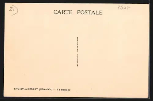 AK Thoisy-le-Désert, Le Barrage