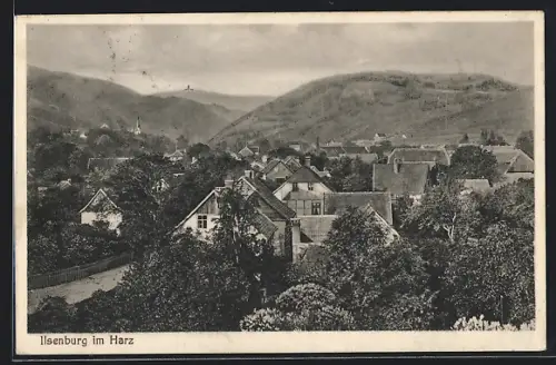 AK Ilsenburg /Harz, Teilansicht aus der Vogelschau